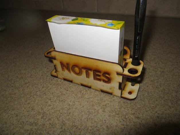 Laser Cut Sticky Note and Pen Holder