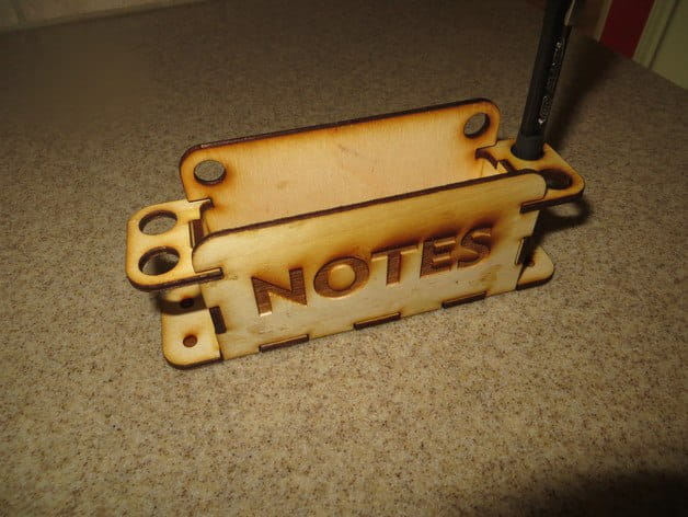 Laser Cut Sticky Note and Pen Holder