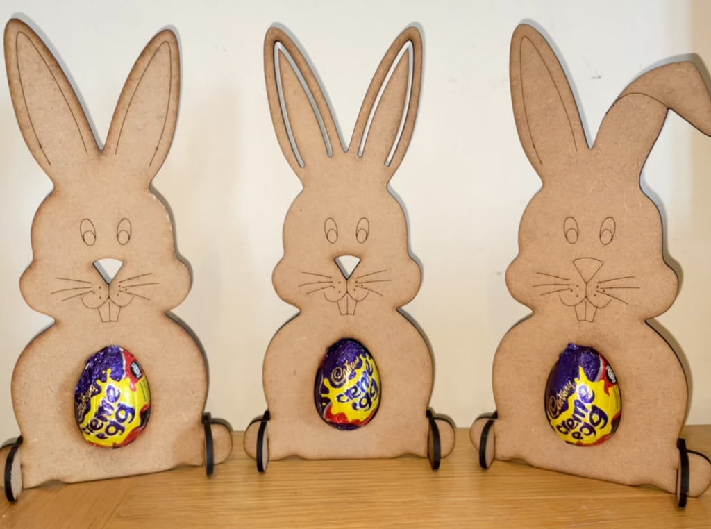 Laser Cut Easter Bunny Chocolate Egg Holder