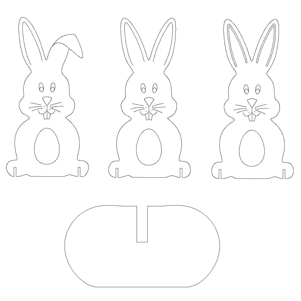Laser Cut Easter Bunny Chocolate Egg Holder