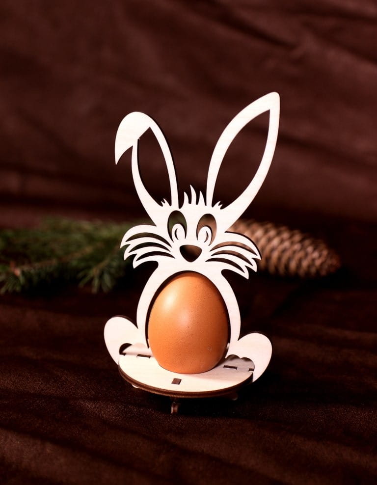 Laser Cut Easter Bunny Egg Holder Stand