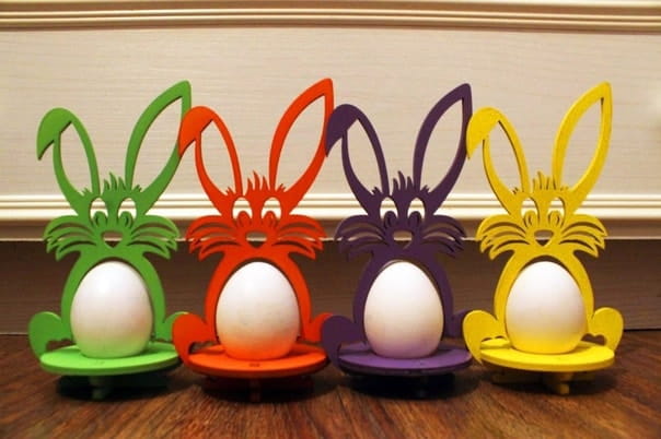 Laser Cut Easter Bunny Egg Holder Stand