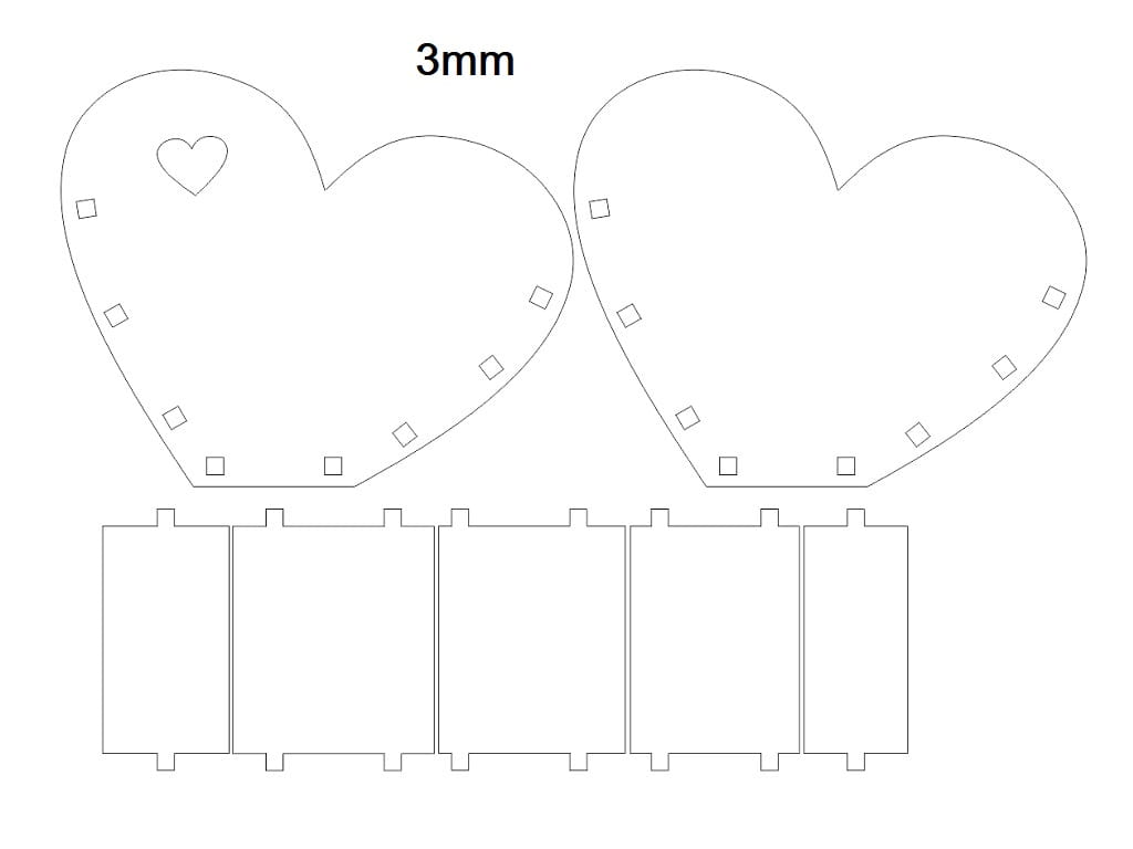 Laser Cut Heart Flower Box For Valentine Day