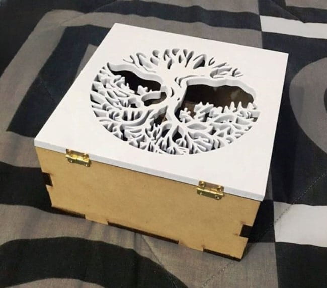 Laser Cut Tree Of Life Trinket Box