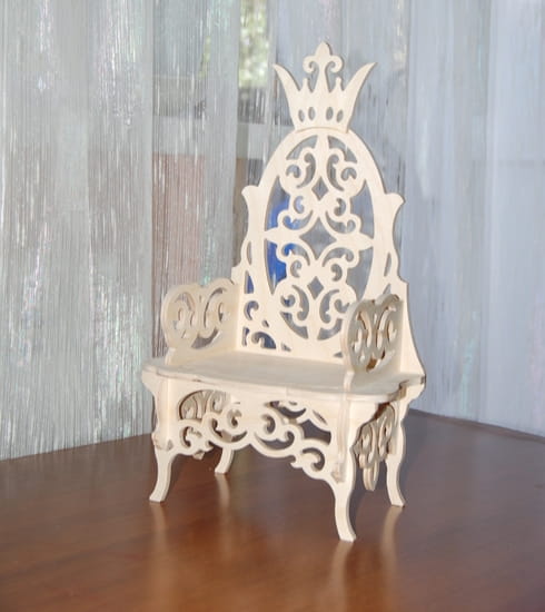 Laser Cut Wooden Crown Chair