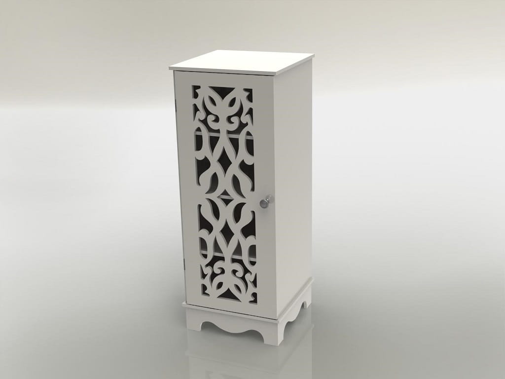 Laser Cut 4 Compartment Storage Cabinet