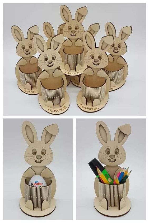 Laser Cut Kinder Surprise Bunny Egg Holder