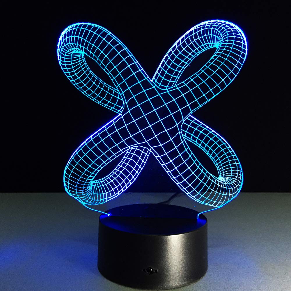 Laser Cut Twisted Knot 3D Optical Illusion Lamp