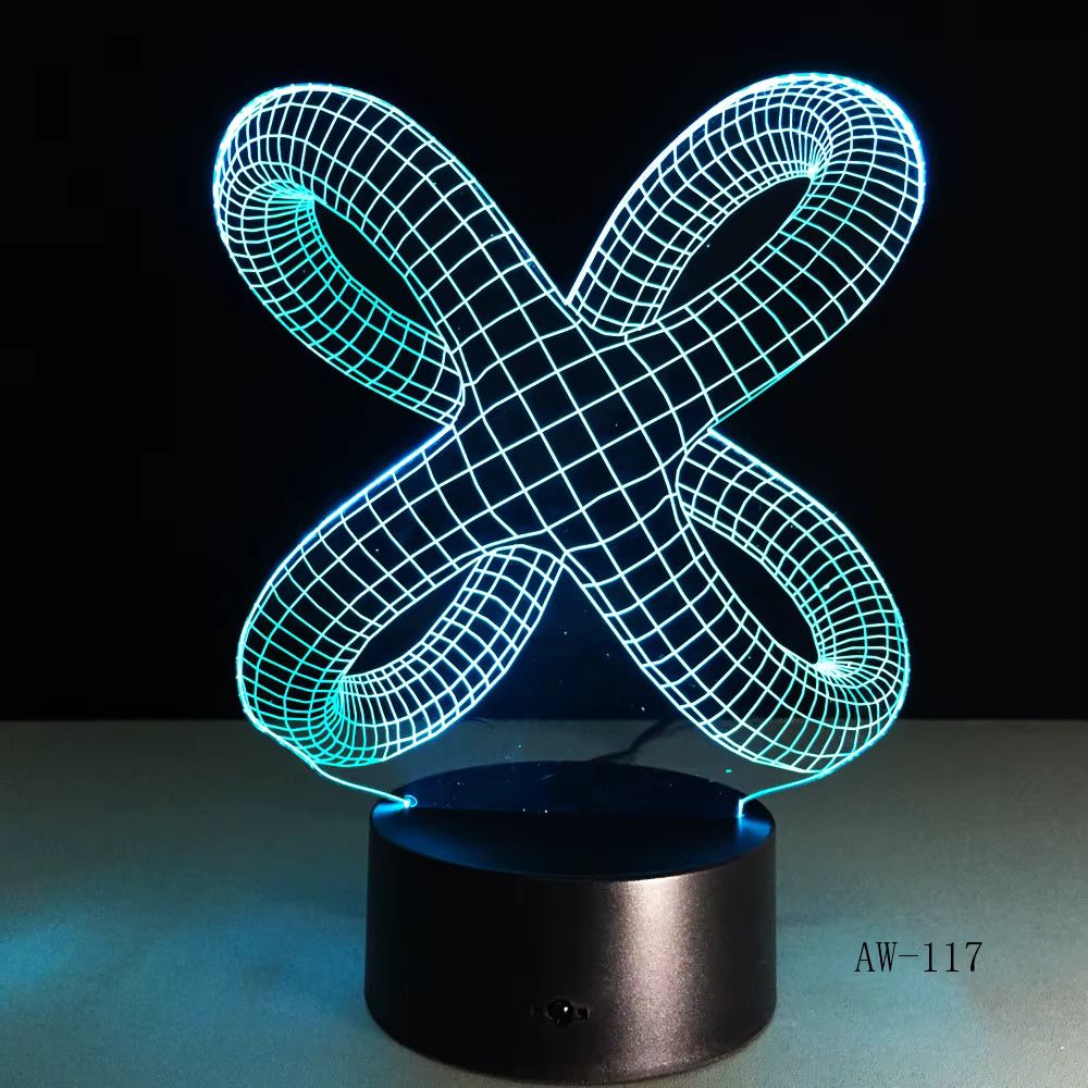 Laser Cut Twisted Knot 3D Optical Illusion Lamp