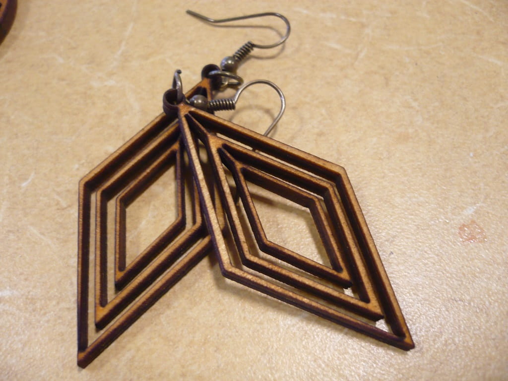 Laser Cut Wood Earrings for Women