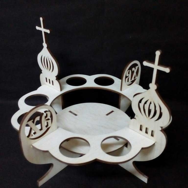 Laser Cut Easter Stand for 8 Eggs and Cake