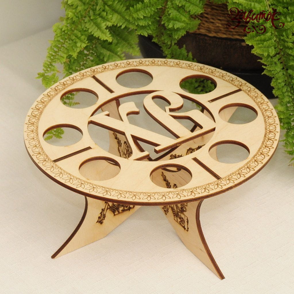 Laser Cut Round Easter Egg Holder Stand