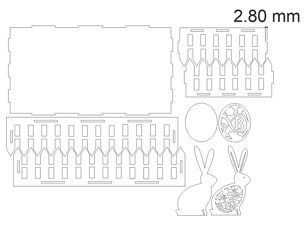 Laser Cut Picket Fence Easter Basket