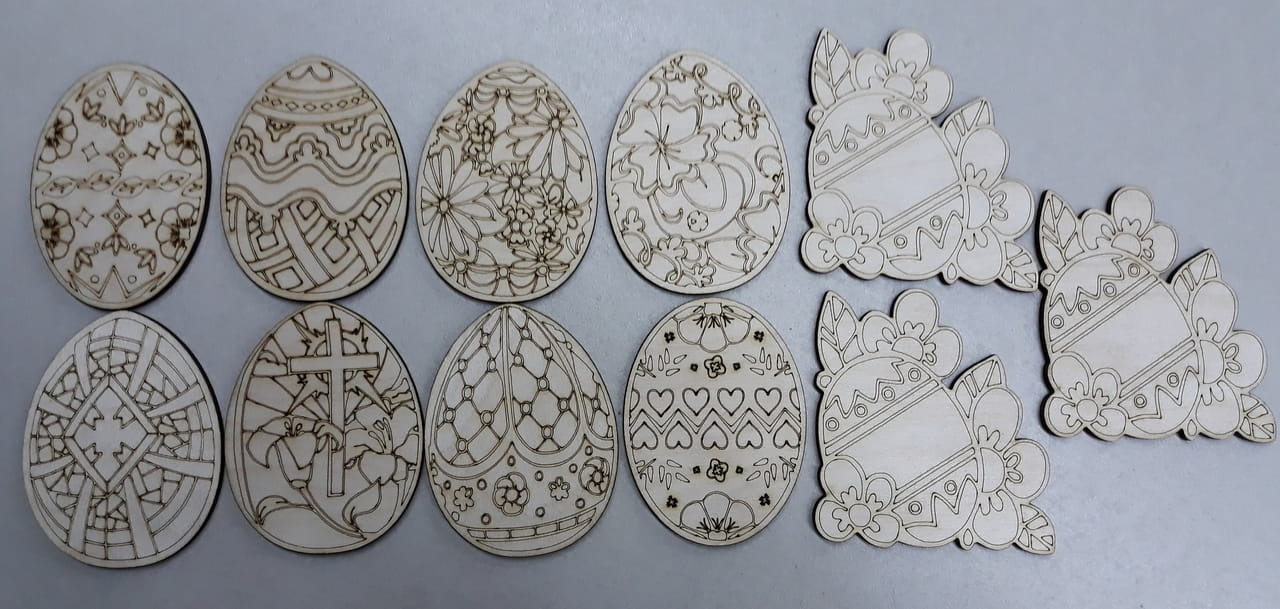 Laser Cut Engraved Easter Egg Decorations
