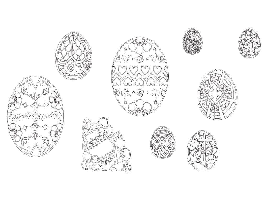 Laser Cut Engraved Easter Egg Decorations