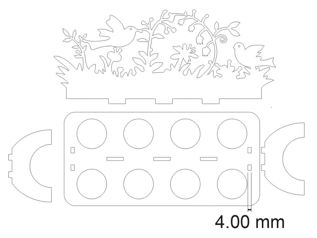 Laser Cut Garden Scene Easter Egg Holder Stand Kit
