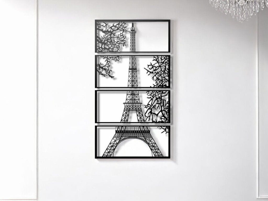 Laser Cut Eiffel Tower Panel Wall Art