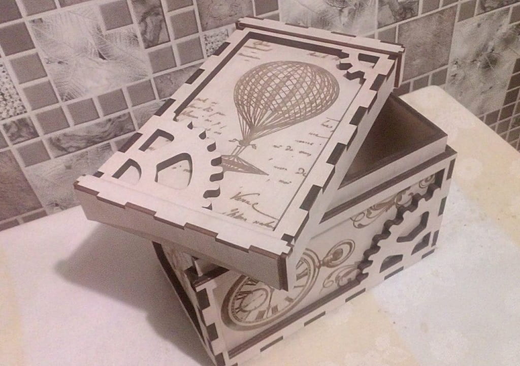 Laser Cut Steampunk Wooden Box