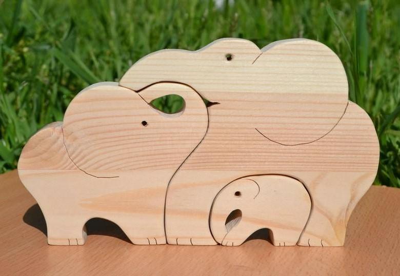 Laser Cut Wooden Elephants Jigsaw Puzzle