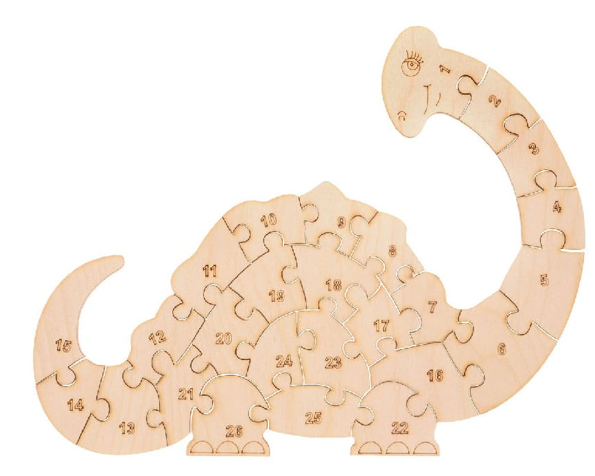 Laser Cut Wooden Dinosaur Jigsaw Puzzle