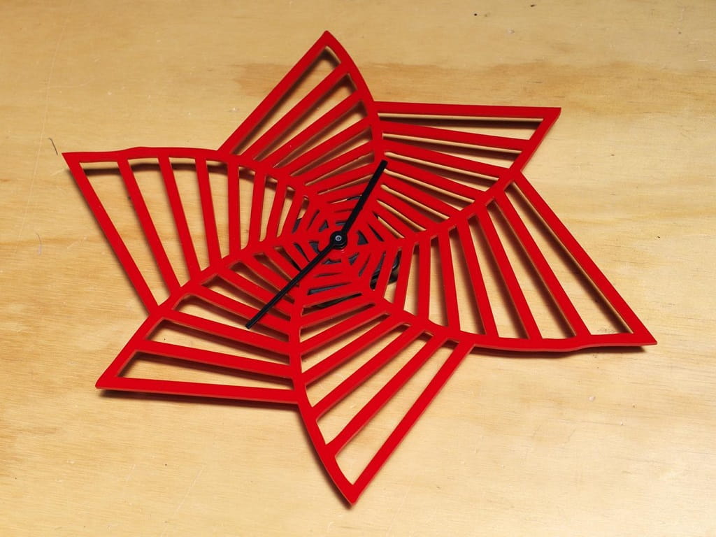 Laser Cut Spiral Star Acrylic Wall Clock