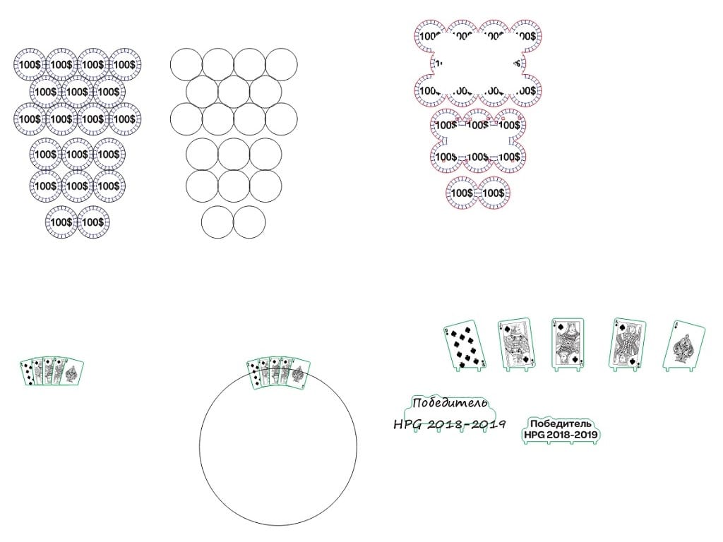 Laser Cut Wood Poker Chips