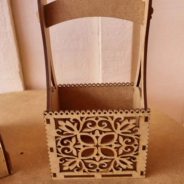 Laser Cut Wooden Gift Basket
