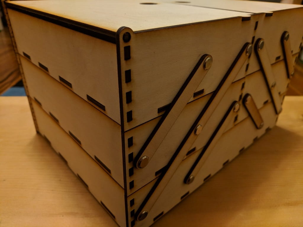 Laser Cut Cantilever Sewing Box