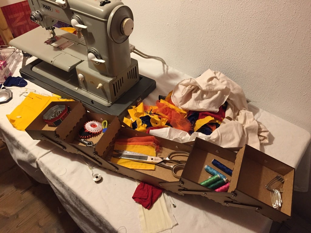 Laser Cut Wooden Sewing Box