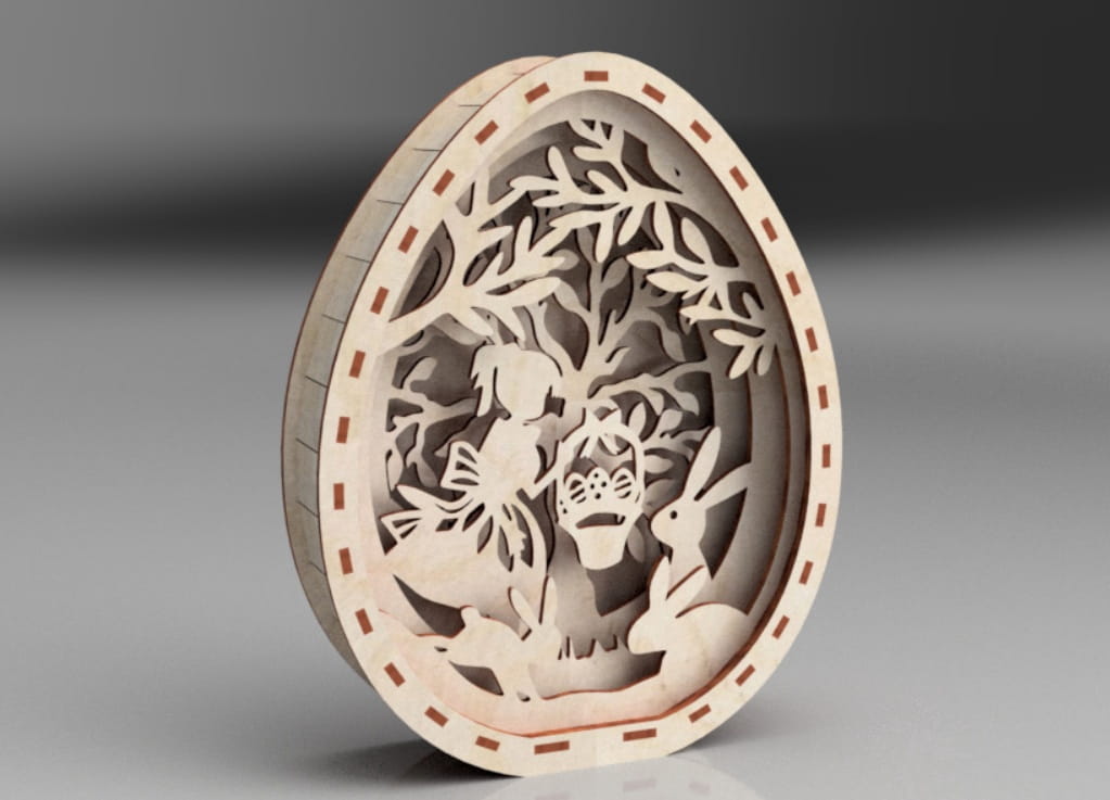 Laser Cut Easter Egg Night Lamp