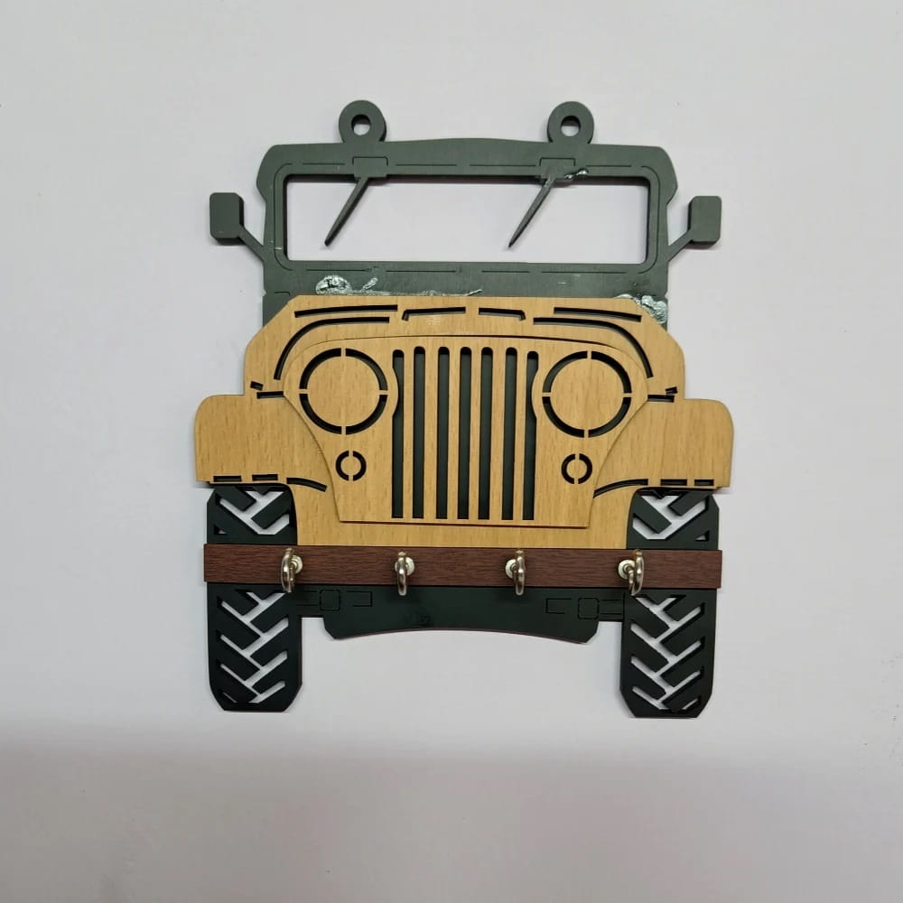 Laser Cut Jeep Wall Key Holder Rack Hanger