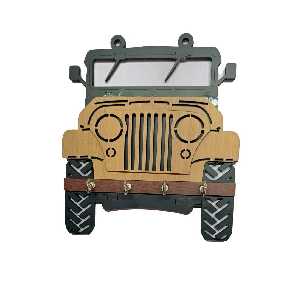 Laser Cut Jeep Wall Key Holder Rack Hanger