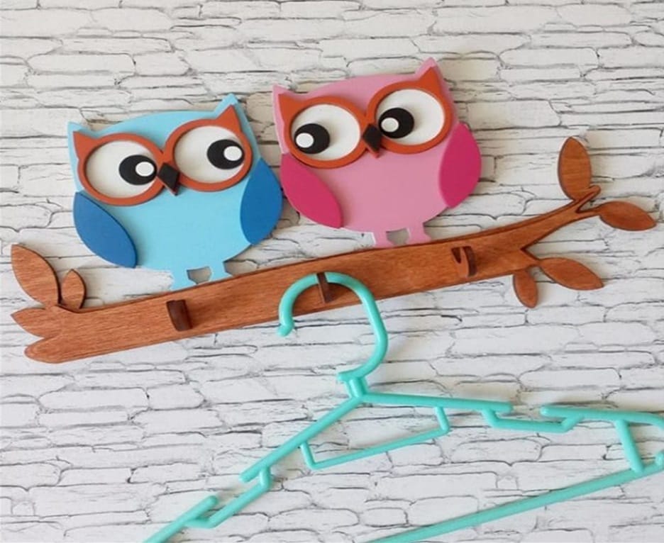 Laser Cut Owl Coat Hanger For Children