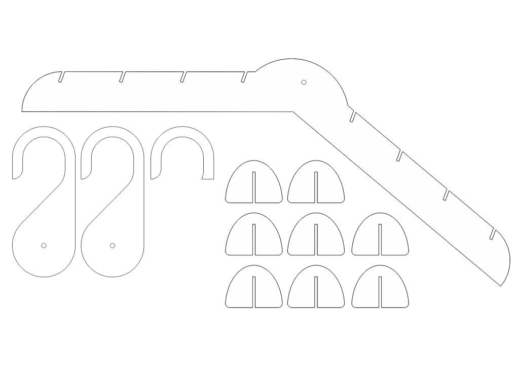 Laser Cut Wooden Coat Hanger
