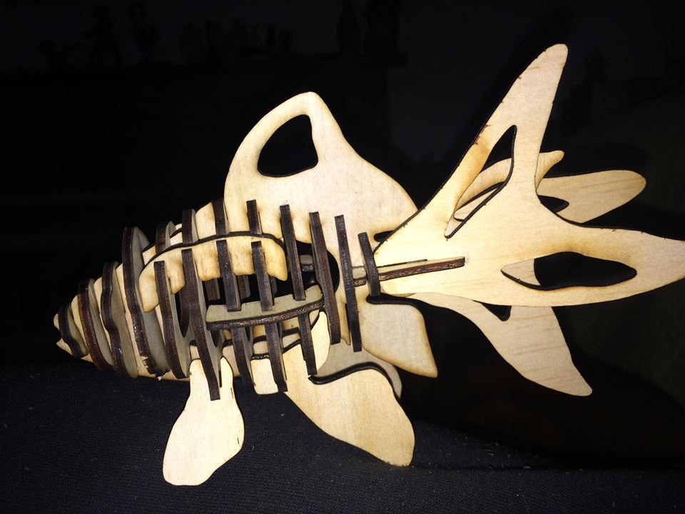 Laser Cut Goldfish 3D Wood Puzzle
