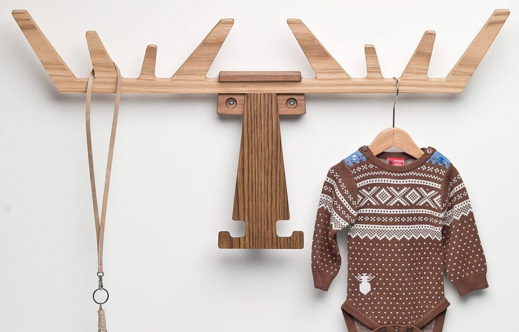 Laser Cut Moose Antler Moose Head Coat Rack