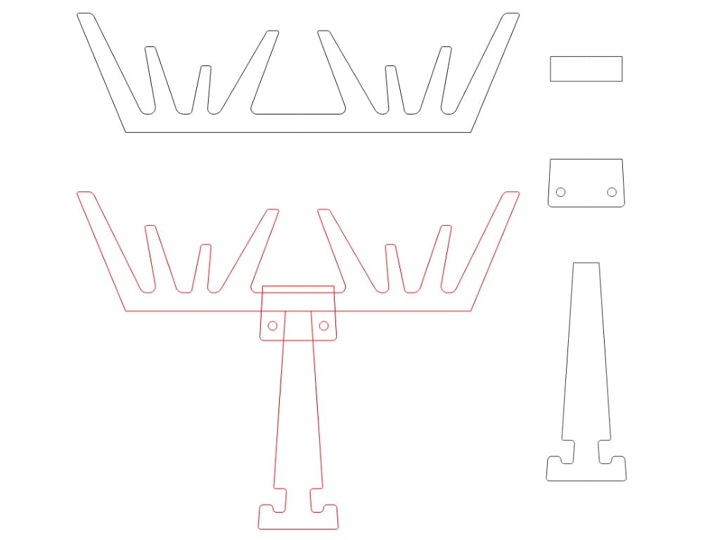 Laser Cut Moose Antler Moose Head Coat Rack