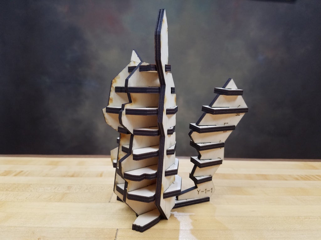 Laser Cut Pikachu 3D Wood Puzzle
