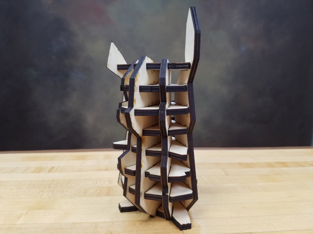 Laser Cut Pikachu 3D Wood Puzzle