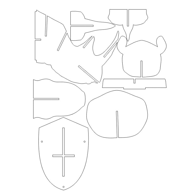 Laser Cut Rhino Head Trophy Wall Decor