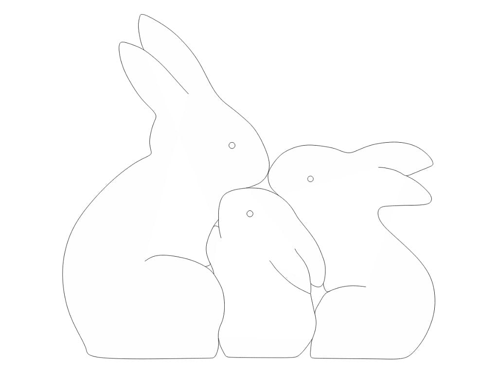 Laser Cut Wooden Bunny Family Puzzle