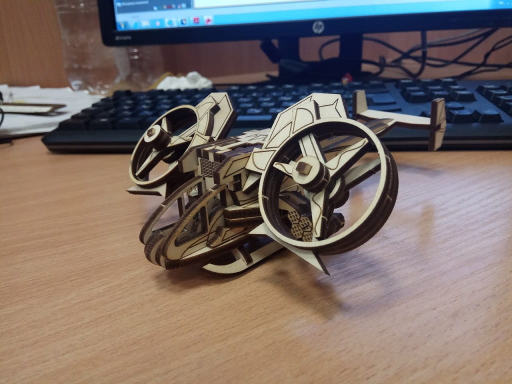 Laser Cut Avatar AT 99 Scorpion Gunship 3D Wood Model