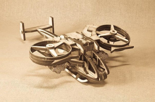 Laser Cut Avatar AT 99 Scorpion Gunship 3D Wood Model