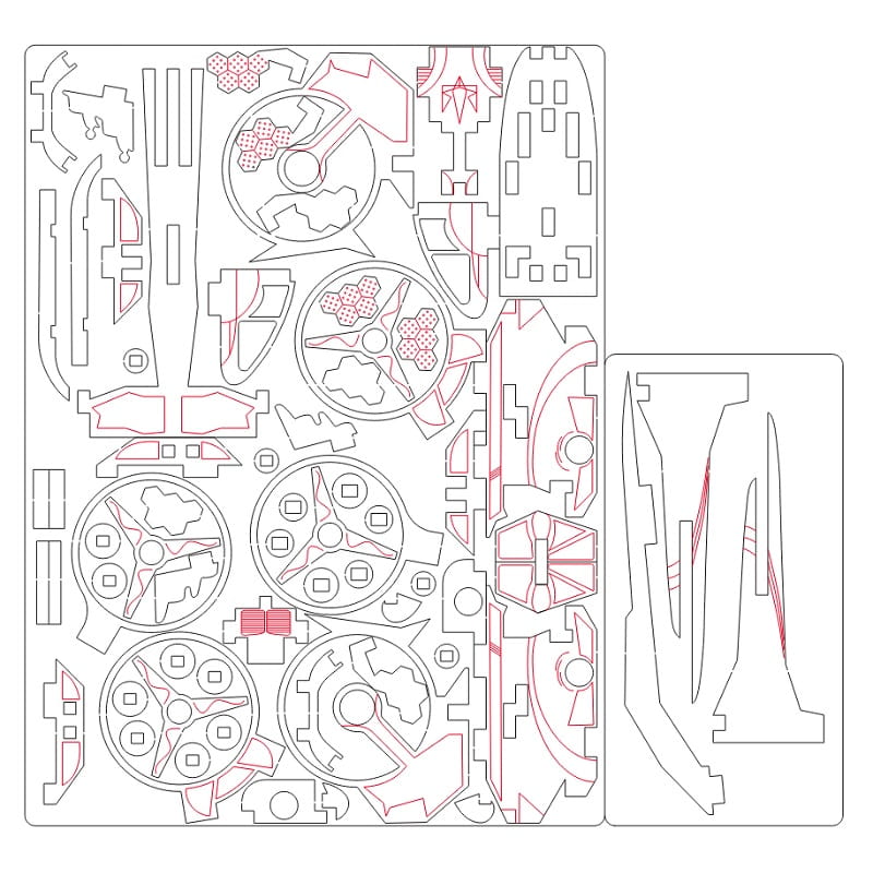 Laser Cut Avatar AT 99 Scorpion Gunship 3D Wood Model