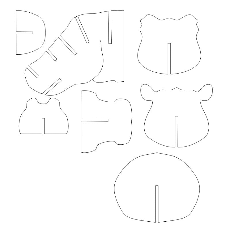 Laser Cut Hippo Head Wall Decor Trophy
