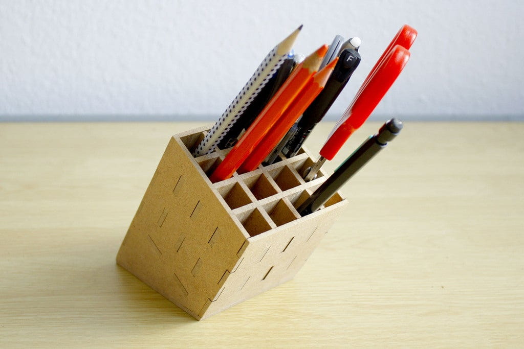 Laser Cut Modern Pencil Holder Box