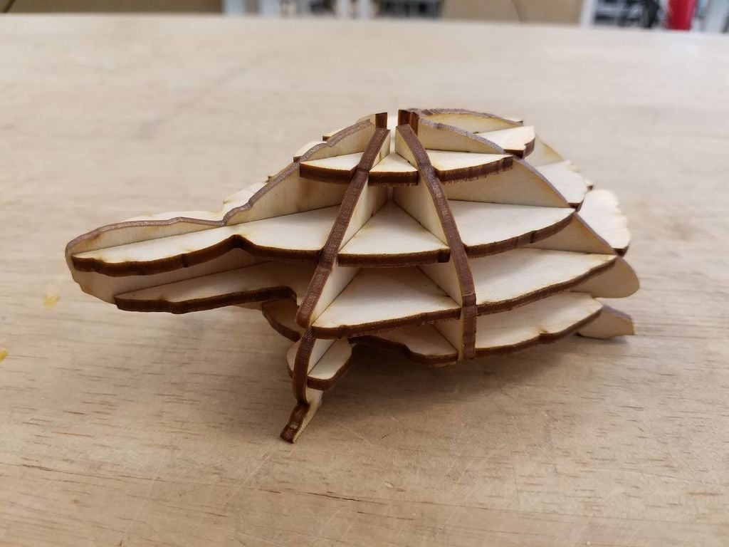 Laser Cut Turtle 3D Wooden Puzzle