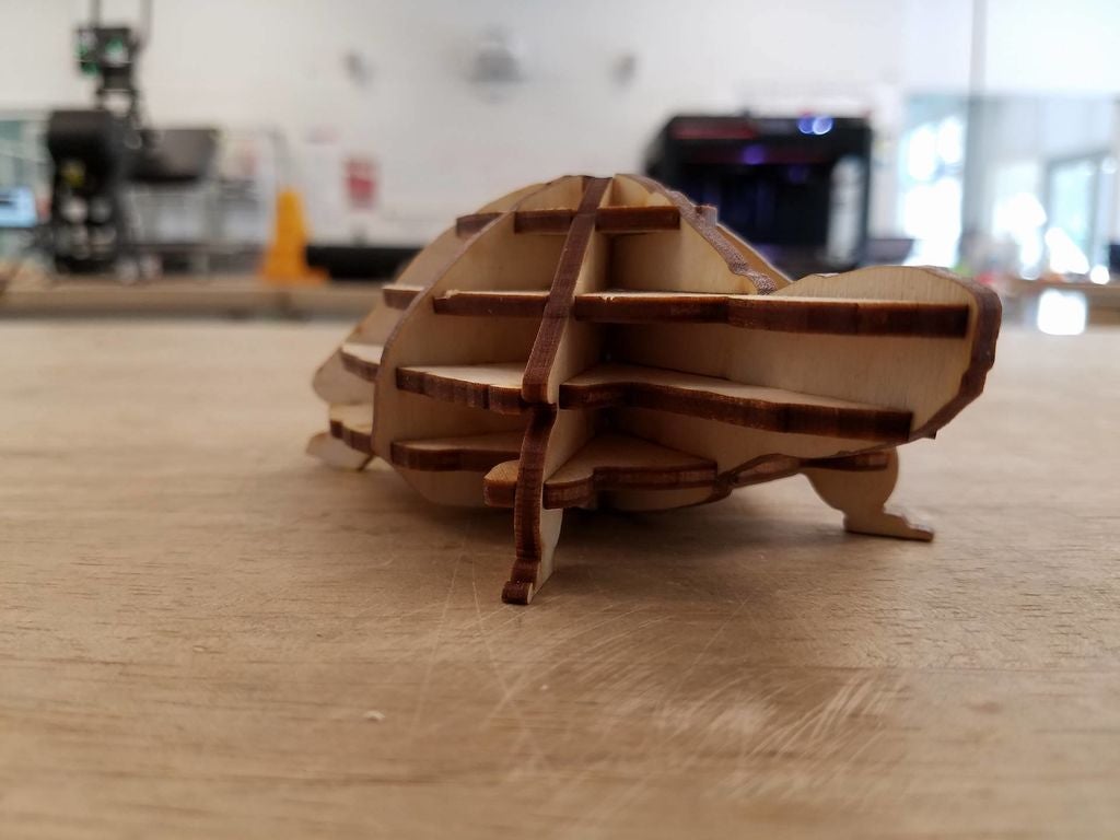 Laser Cut Turtle 3D Wooden Puzzle