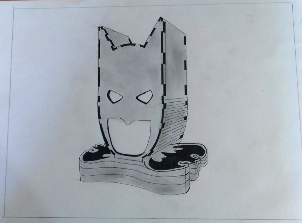 Laser Cut Batman Night Light Lamp