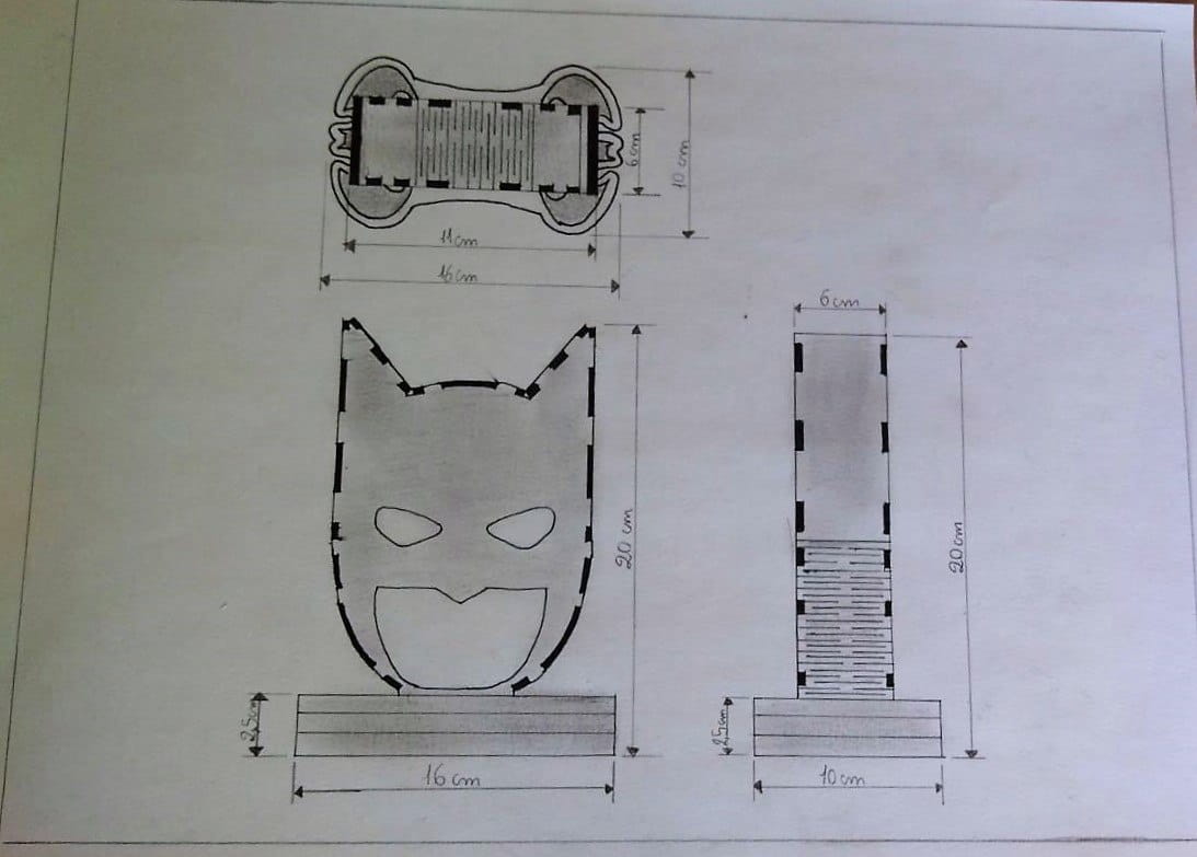 Laser Cut Batman Night Light Lamp